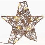 Solight vánoční hvězda glitter zlatá kovová 14x LED 2x AA – Sleviste.cz
