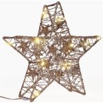 Solight vánoční hvězda glitter zlatá kovová 14x LED 2x AA – Hledejceny.cz