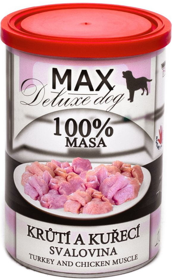 Max Deluxe Adult krůtí a kuřecí svalovina 6 x 400 g