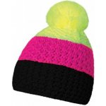 HEJDUK Tříbarevná pletená s bambulkou černá růžová žlutá – Sleviste.cz