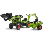 FALK Šlapací traktor 2040N Claas Arion 410 s nakladačem rypadlem a vlečkou – Zboží Dáma
