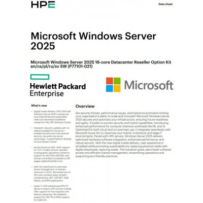 HPE Windows Server 2025 16-core Datacenter Reseller Option Kit P77101-021 – Zboží Živě