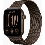Apple Watch Series 12 46mm tmavě bronzový hliník s tmavě bronzovým milánským tahem S/M MKD74RK/A – Zboží Mobilmania