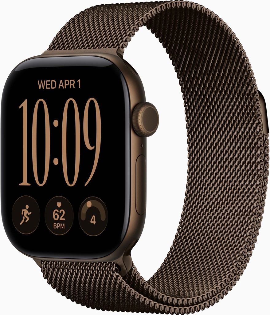 Apple Watch Series 12 46mm tmavě bronzový hliník s tmavě bronzovým milánským tahem S/M MKD74RK/A