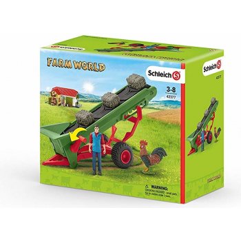 Schleich Zemědělský dopravník na seno s farmářem