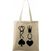 Nákupní taška a košík Plátěná taška Handy King & Queen přírodní černý motiv