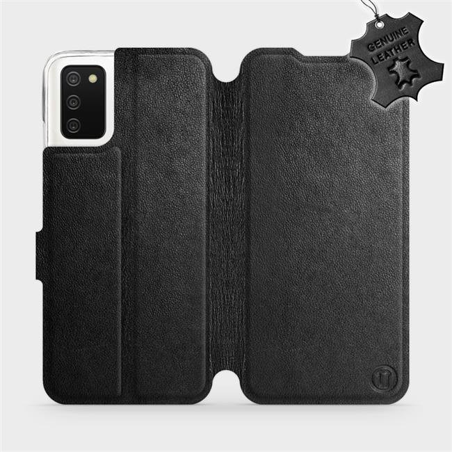 Pouzdro Mobiwear Luxusní kožené flip Samsung galaxy A02s - Černé - L_BLS Leather černé