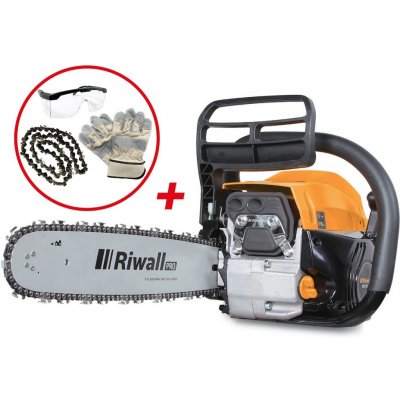 Riwall PRO RPCS 5140 SET řetězová pila s benzinovým motorem 49 ccm + náhradní řetěz + rukavice + ochranné brýle