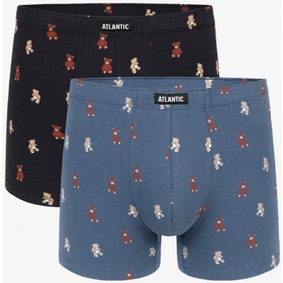 Atlantic pánské boxerky 2MH-061 2-Pack tmavě modrá / Jeans – Zboží Dáma