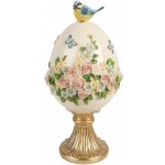 Clayre & Eef Béžovo-zlatá dekorace vajíčko s květy a ptáčkem - Ø 16*33 cm – Hledejceny.cz