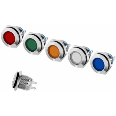 Onpira Signální kontrolka 12 V Ø 8 mm 12 mm 16 mm LED 12 mm, Modrá – Zboží Živě