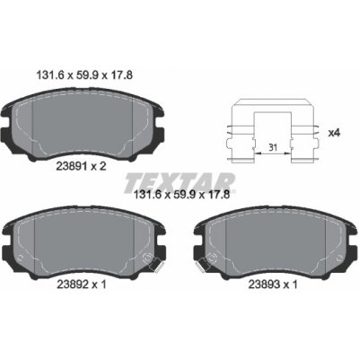 TEXTAR Brzdové desky 2389105 – Hledejceny.cz