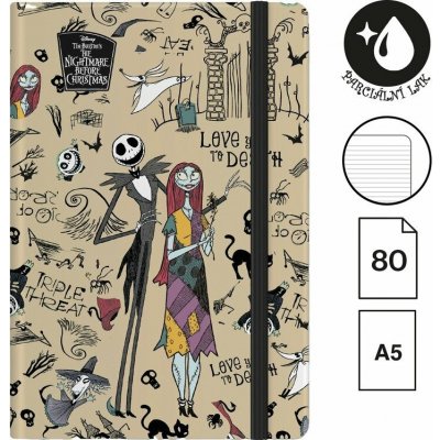 Colorino zápisník s gumičkou Tim Burton 1 A5 80 g linkovaný šedý 80 listů – Hledejceny.cz
