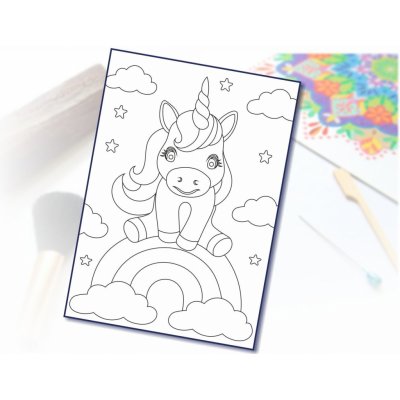Radost v písku Šablona na pískování jednorožec na duze A4 210 x 297 mm – Hledejceny.cz