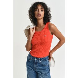 GANT STRETCH COTTON CABLE TANK TOP ORANGE RED