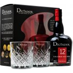 Dictador 12y 40% 0,7 l (dárkové balení 2 sklenice) – Zboží Dáma