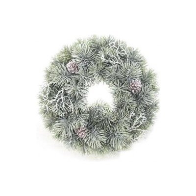 Umělý věnec chvojí ojíněný, pr. 30 cm – Zboží Dáma
