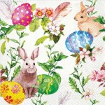 Ubrousek 33x33 cm ZAJÍČCI A KRASLICE – Zboží Dáma