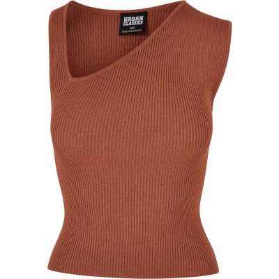 Ladies Rib Knit Asymmetric terracotta