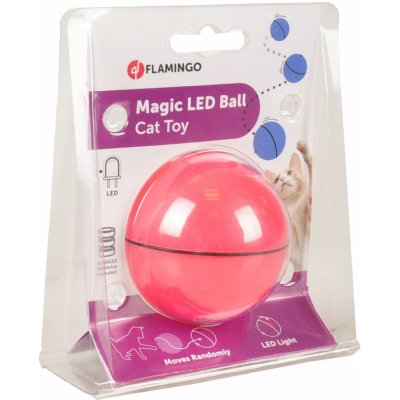 Flamingo interaktivní hračka pro kočky míček s LED růžový průměr 6cm – Zbozi.Blesk.cz