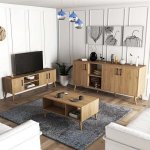 Hanah Home Living Room Furniture Set SET 1586-2076-1626 Oak – Hledejceny.cz