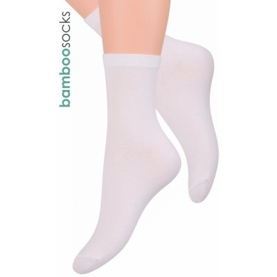 Steven dámské klasické jednobarevné ponožky 108 bílá – Zboží Mobilmania