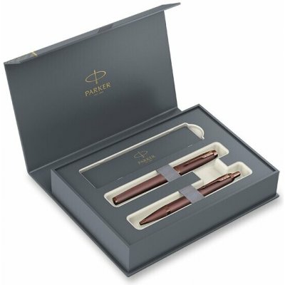 Parker 1502/3190514 IM Monochrome Burgundy duo sada dárková sada plnicího pera a kuličkové tužky – Zboží Živě