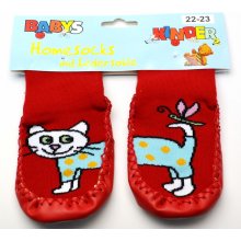 Socks 4 fun Ponožky s kůží červená kočka