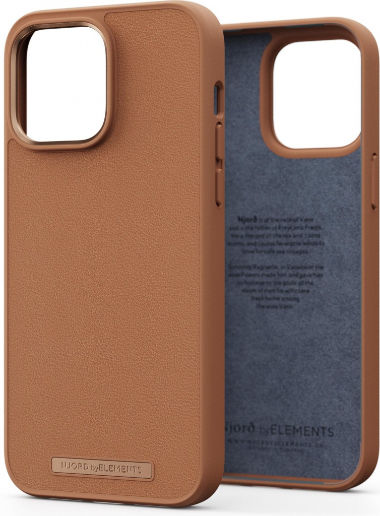 Pouzdro Njord iPhone 14 Pro Max Genuine Leather Case Dark hnědé