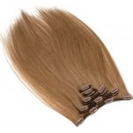 Clip in vlasy k prodloužení 50cm 100% lidské REMY světle hnědá – Sleviste.cz