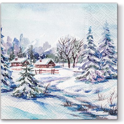 Ubrousek 33x33cm Zimní pohádková krajinka – Zboží Dáma