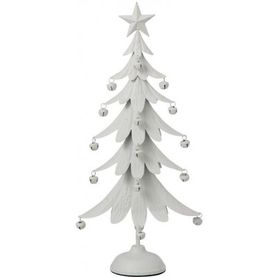 Bílý antik kovový stromek s rolničkami Christmas Tree L – 25*11*56 cm - J-Line by Jolipa – Hledejceny.cz