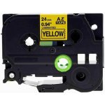 Alternativní páska pro Brother TZ-651 + TZe-651, 24 mm x 8 m, černý tisk + žlutý podklad