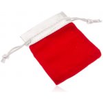 Šperky Eshop Červený sametový sáček na dárek, horní část ve stříbrném odstínu U24.6 – Zbozi.Blesk.cz