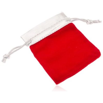 Šperky Eshop Červený sametový sáček na dárek, horní část ve stříbrném odstínu U24.6 – Zbozi.Blesk.cz