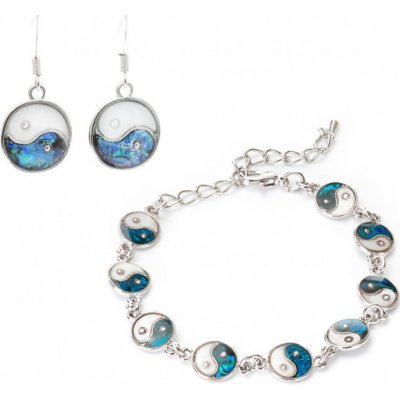 Prosperk sada Paua náramek a náušnice Jin Jang S0967 – Zboží Mobilmania