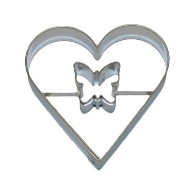 Smolík Cookie Cutters s.r.o. VYKRAJOVÁTKO NEREZ - SRDCE / MOTÝLEK (NA LINECKÉ) 54x54 mm – Hledejceny.cz
