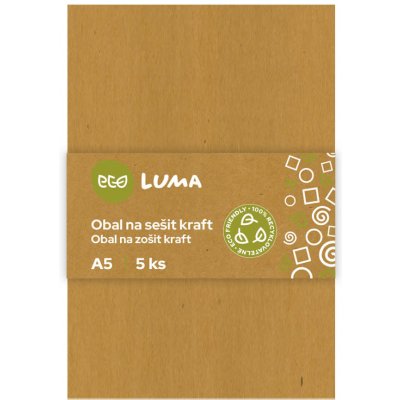 LUMA Obaly na sešity ECO A5 kraft 5 ks – Zboží Dáma