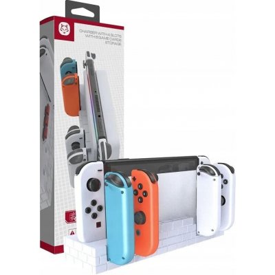 WeLoveGames Nabíjecí dokovací stanice pro 4 Joy-Con ovladače Switch Mario kostky, bílá – Hledejceny.cz