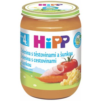 HiPP BIO Zelenina s těstovinami a šunkou 6 x 190 g