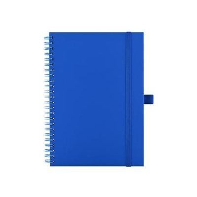 Notes koženkový SIMPLY A5 linkovaný modrá/světle modrá spirála