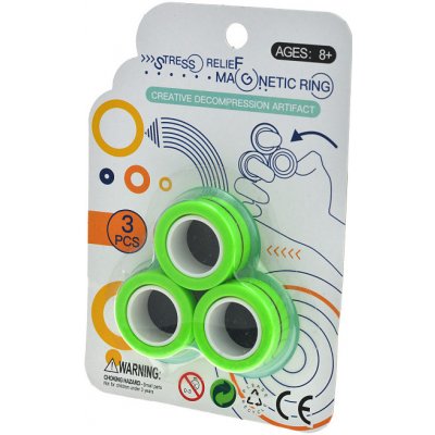 Antistresový magnetický prsten FinGears 3 ks zelený – Zboží Mobilmania