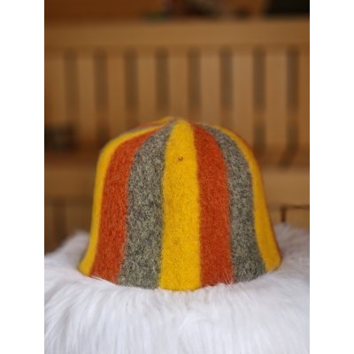 Saunový mág Čepice šedožlutohnědá – Zboží Dáma