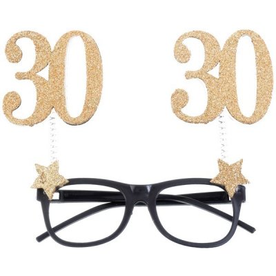 Santex Brýle na oslavu narozenin glitrové "30 let" – Zboží Dáma