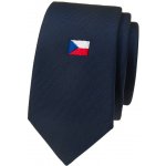 Avantgard Kravata Slim Lux 571-221218 tmavě modrá s výšivkou české vlajky – Sleviste.cz