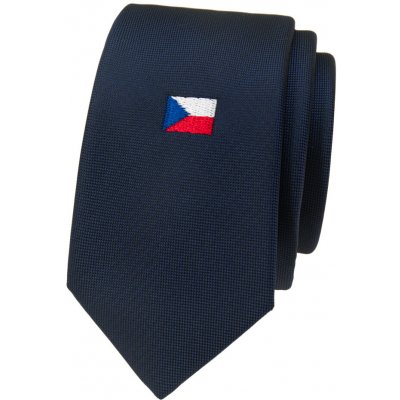 Avantgard Kravata Slim Lux 571-221218 tmavě modrá s výšivkou české vlajky – Sleviste.cz