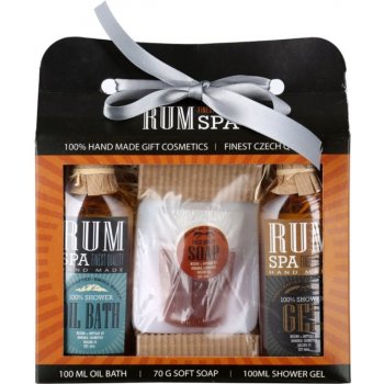 Bohemia Rumová kosmetika sprchový gel 100 ml + ručně vyráběné toaletní mýdlo panák 70 g + olejová lázeň 100 ml dárková sada