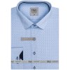 Pánská Košile AMJ pánská košile bavlněná s tečkovanými trojúhelníčky dlouhý rukáv regular fit VDBR1245 světle modrá