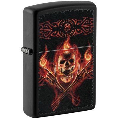 ZIPPO schwarz color Anne Stoke Flaming Skull – Hledejceny.cz