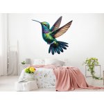 Nalepte.cz samolepka na zeď Barevný kolibřík arch, rozměry 100 x 94 cm – Zboží Dáma